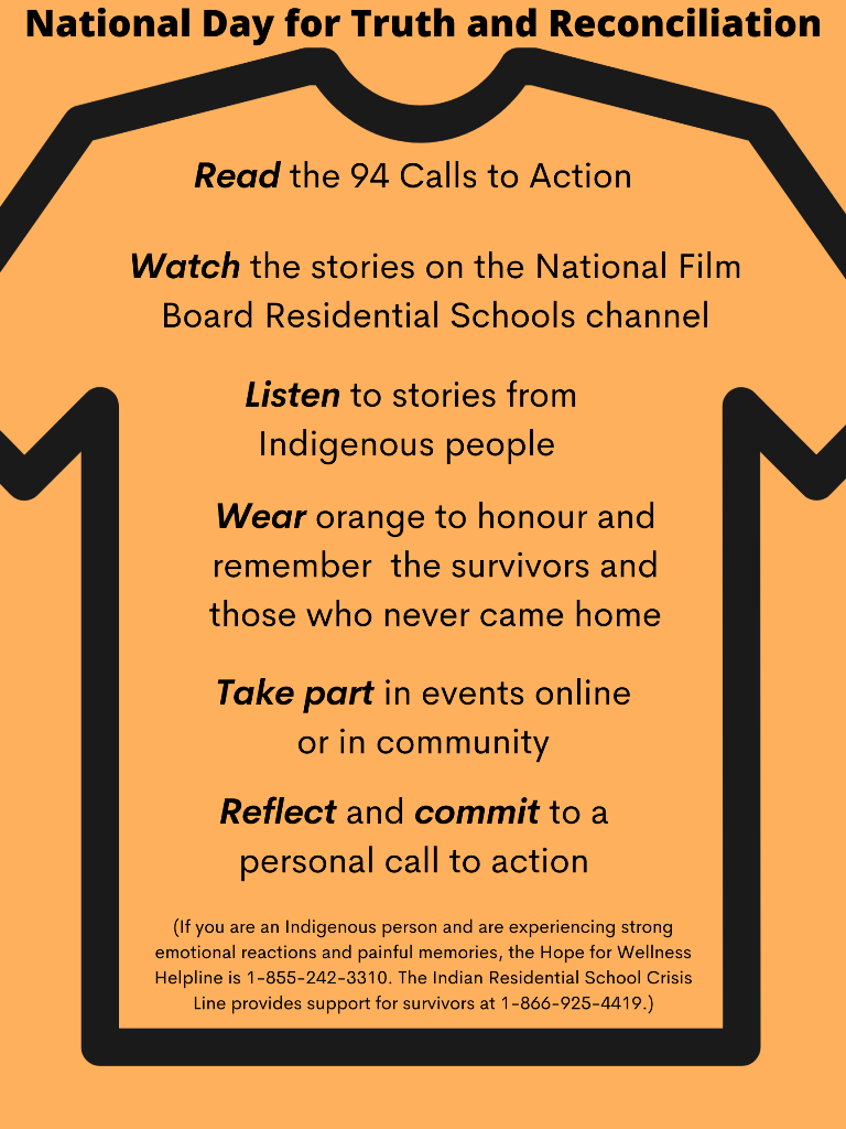 National Day for Truth and Reconciliation things people can do to learn more about this issue.
